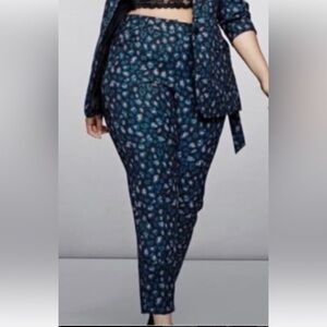 Michel Studio Collection Navy Patterned Pants size 18 US